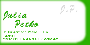 julia petko business card
